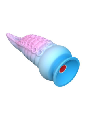 Gode ventouse tentacule Kraken vibrant 18 cm rose et bleu USB - WS-NV100